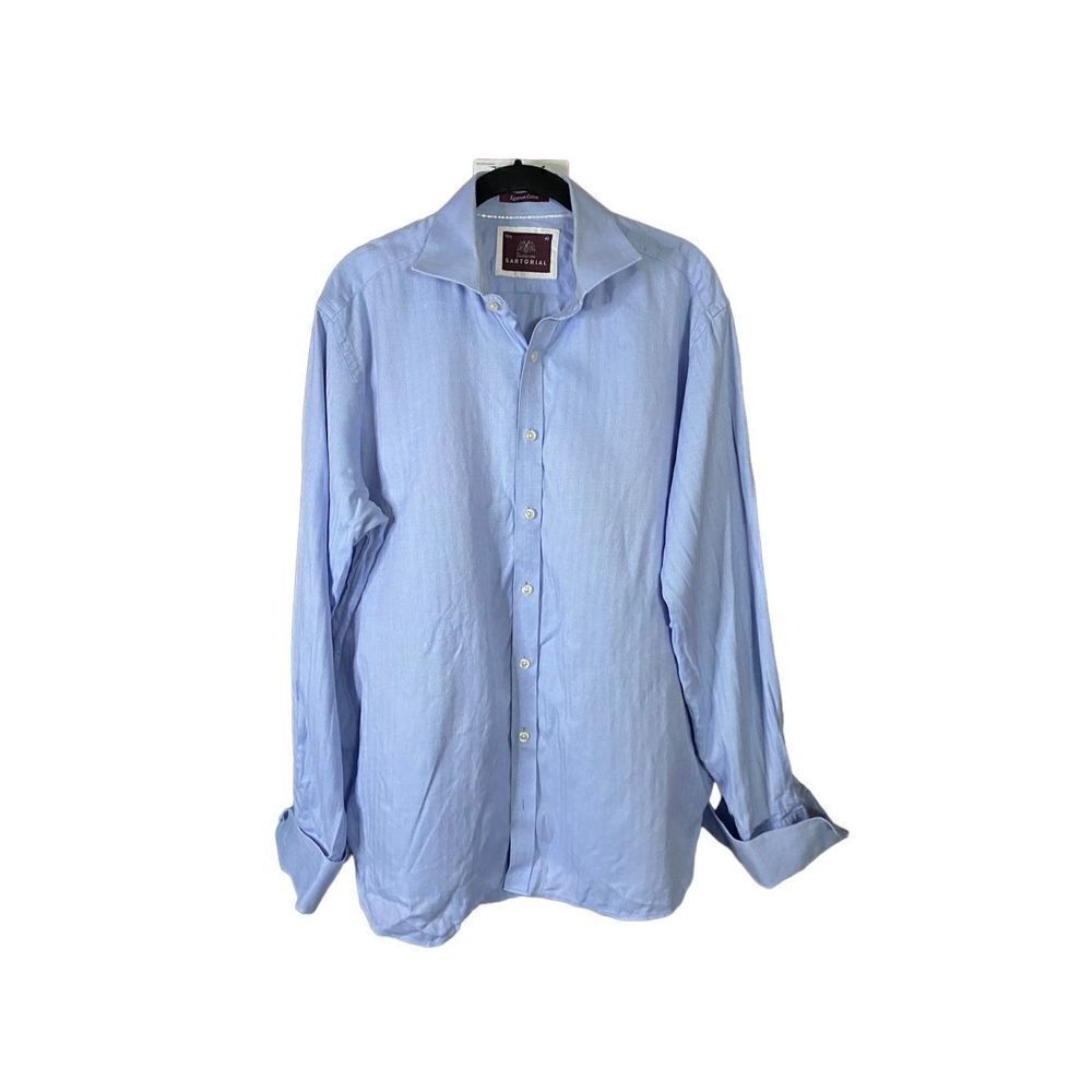 M+S ￼Sartorial men’s Egyptian cotton button-down powder, blue shirt, 16, 1/2 42